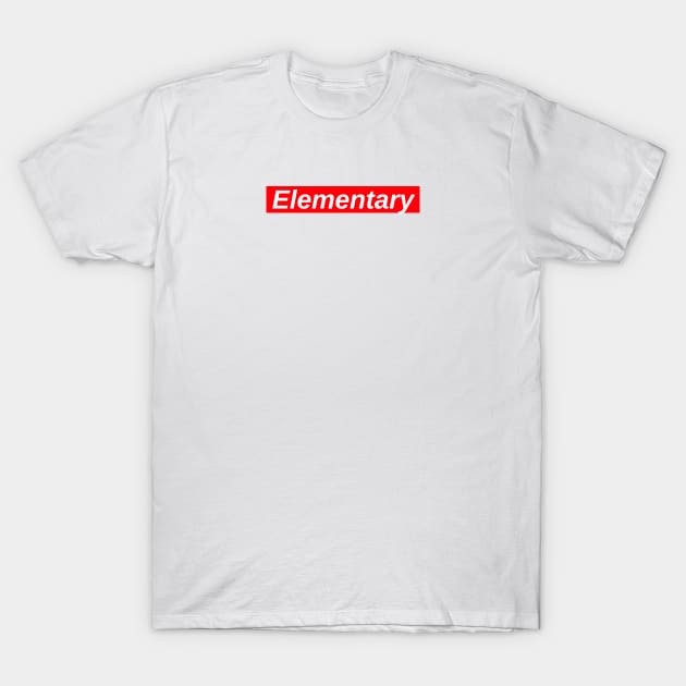 Elementary // Red Box Logo T-Shirt by FlexxxApparel